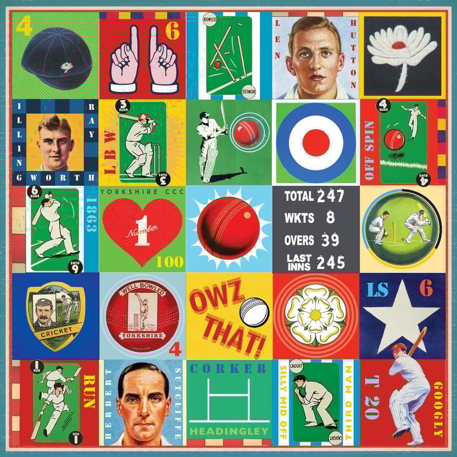 Yorkshire County Cricket Pop Art Print