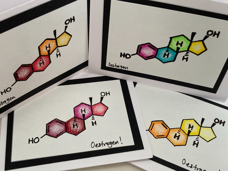 Oestrogen small greetings card