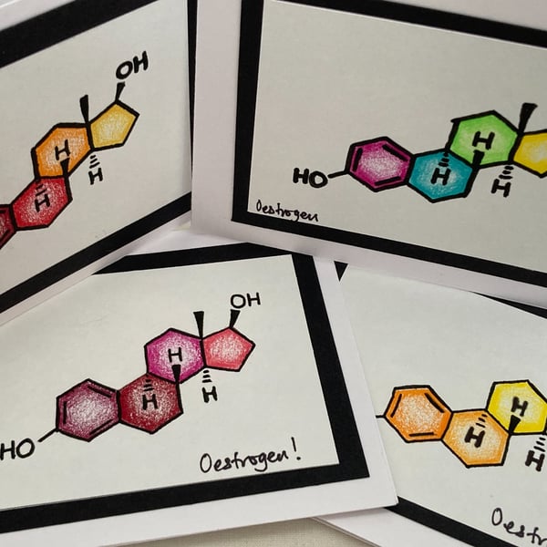 Oestrogen small greetings card