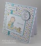 Handmade new baby boy card - baby and ducks - Image 7
