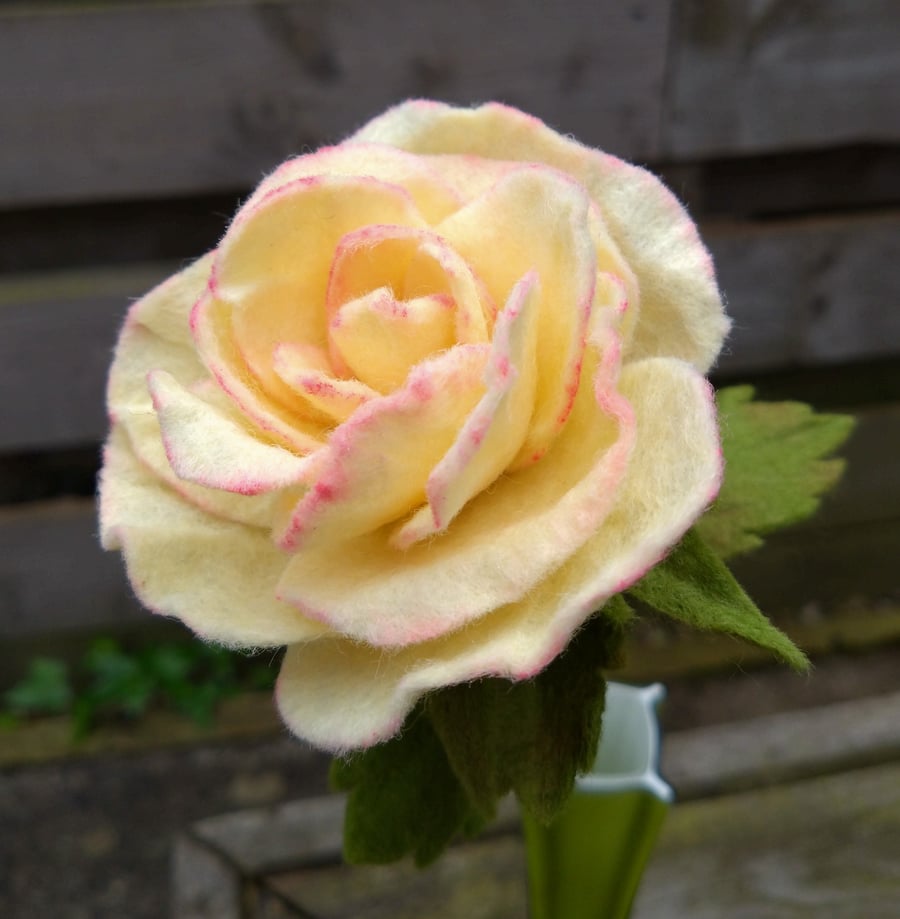 Felt Peace rose flower arrangement