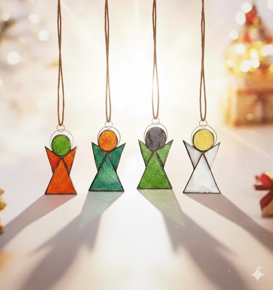 Suncatcher Pocket charm Christmas gift, small angel gift holiday decoration