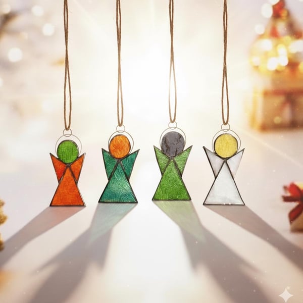 Suncatcher Pocket charm Christmas gift, small angel gift holiday decoration