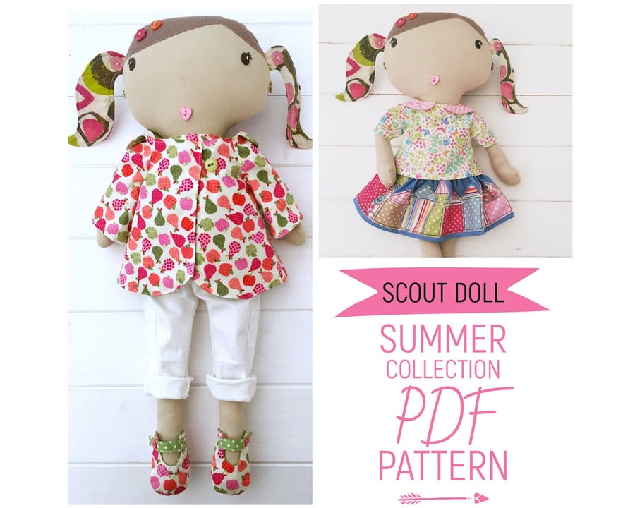Digital PDF Sewing Pattern for Doll 'Scout' wit... - Folksy
