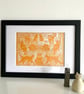 Lino Print Ginger Cats - Cat Lover Gift - Cat Wall Art - Art Deco Style - Image 6