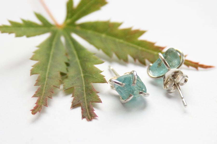 Sterling silver and apatite earrings
