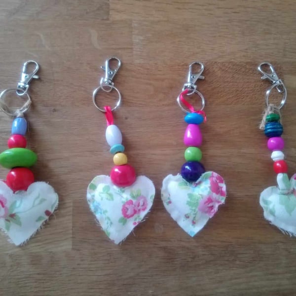 Decorative, individual, fabric, keyrings