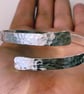 HANDMADE Recycled Sterling Silver Textured Wrap Bangle - Image 5
