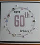 60th Birthday Card - Pastel Wreath Design - Image 7