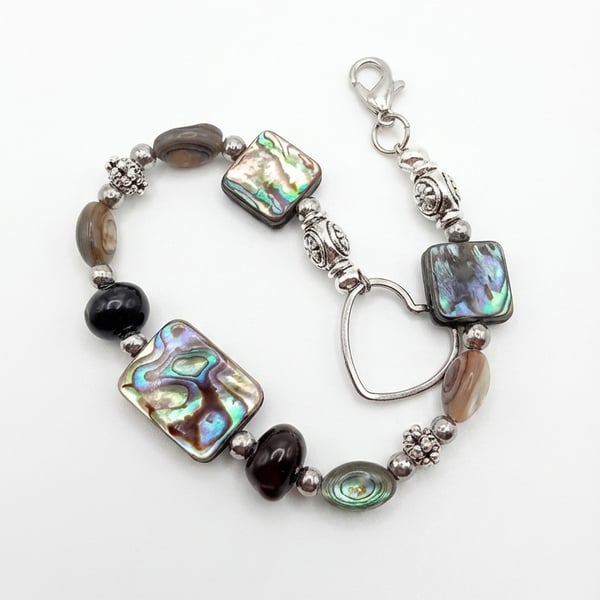 Abalone & Black Pearl Bracelet