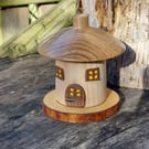 Quirky Hand crafted Wood turned Fairy Toadstool Cottage Incense Burner and cones