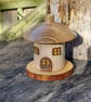 Quirky Hand crafted Wood turned Fairy Toadstool Cottage Incense Burner and cones
