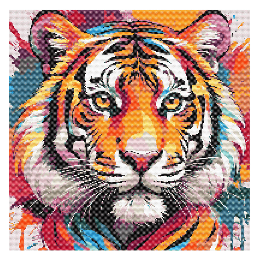 TIGER HEAD - Cross Stitch Pattern - Cross Stitch Chart