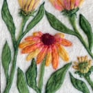 Hand Felted Echinacea Artwork 