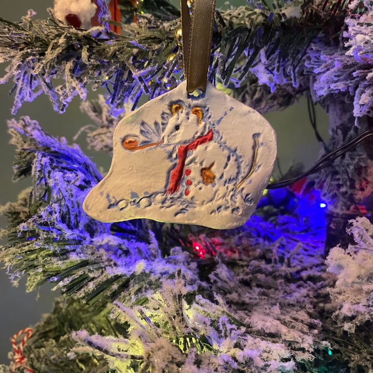 Snow-mouse white Christmas ornament