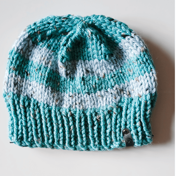 HAND KNIT Ladies Sage Duck Egg Hat