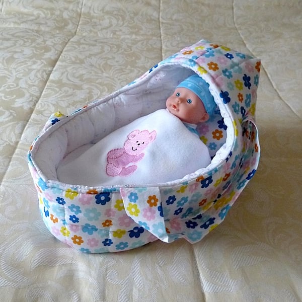 Small Doll's Carrycot with 9inch Free Doll