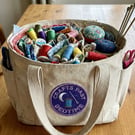 “Crafts Past Bedtime” Embroidered Patch Moon & Thread Sewing Badge for Crafter