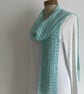 COTTON  and SILK scarf. 'Wayside' . Lightweight , all-seasons. Pale blue. - Image 6
