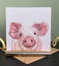 Pig Card. Birthday, Personalised or blank Piglet Card for Pig lover. - Image 5
