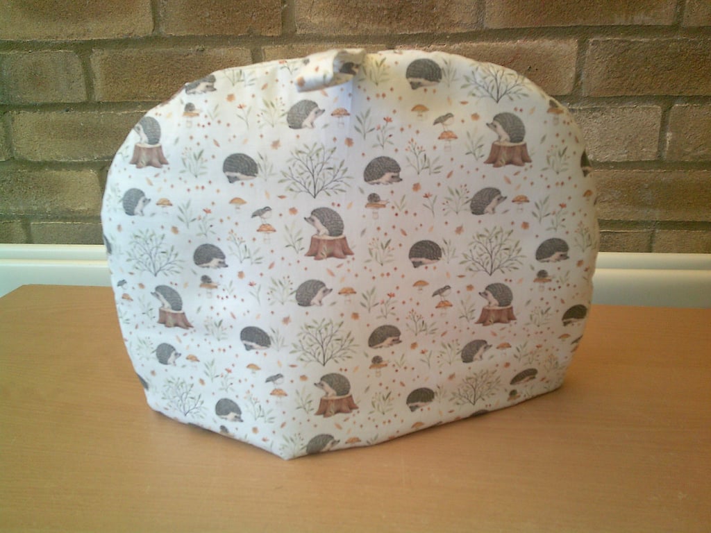 Large Teacosy with Hedgehogs on Tree Stumps