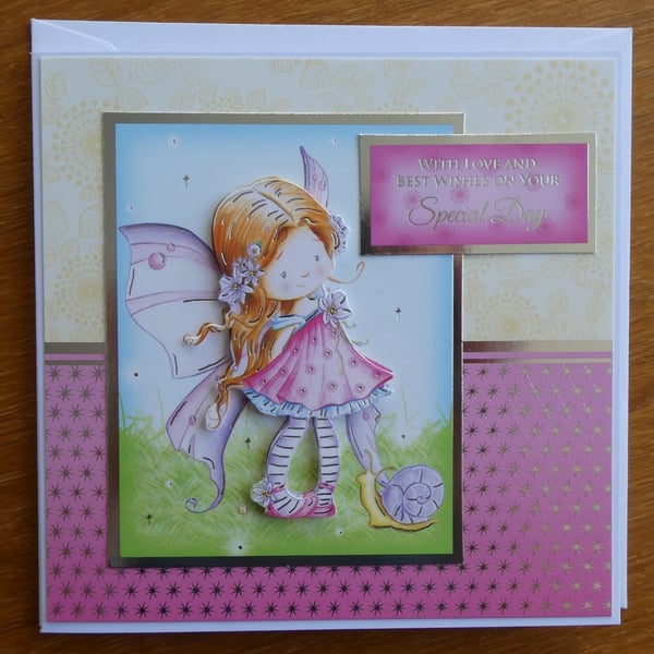 Fairy with Snail Special Day Card