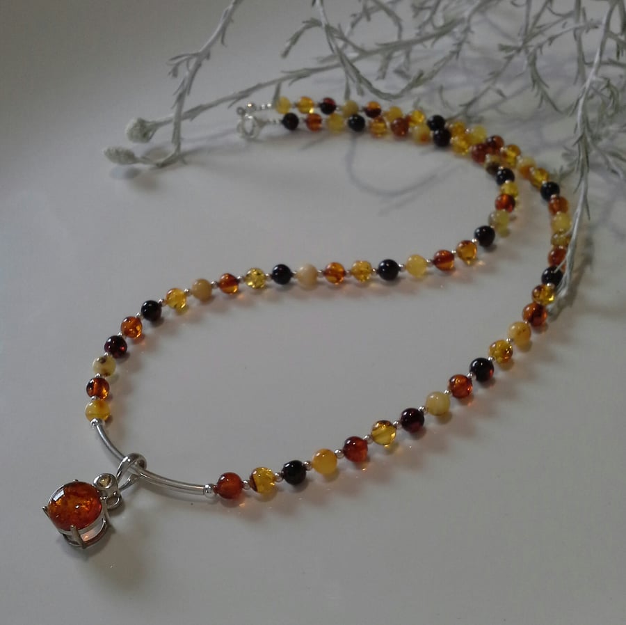 Baltic Amber Sterling Silver Necklace 'ONE OFF'
