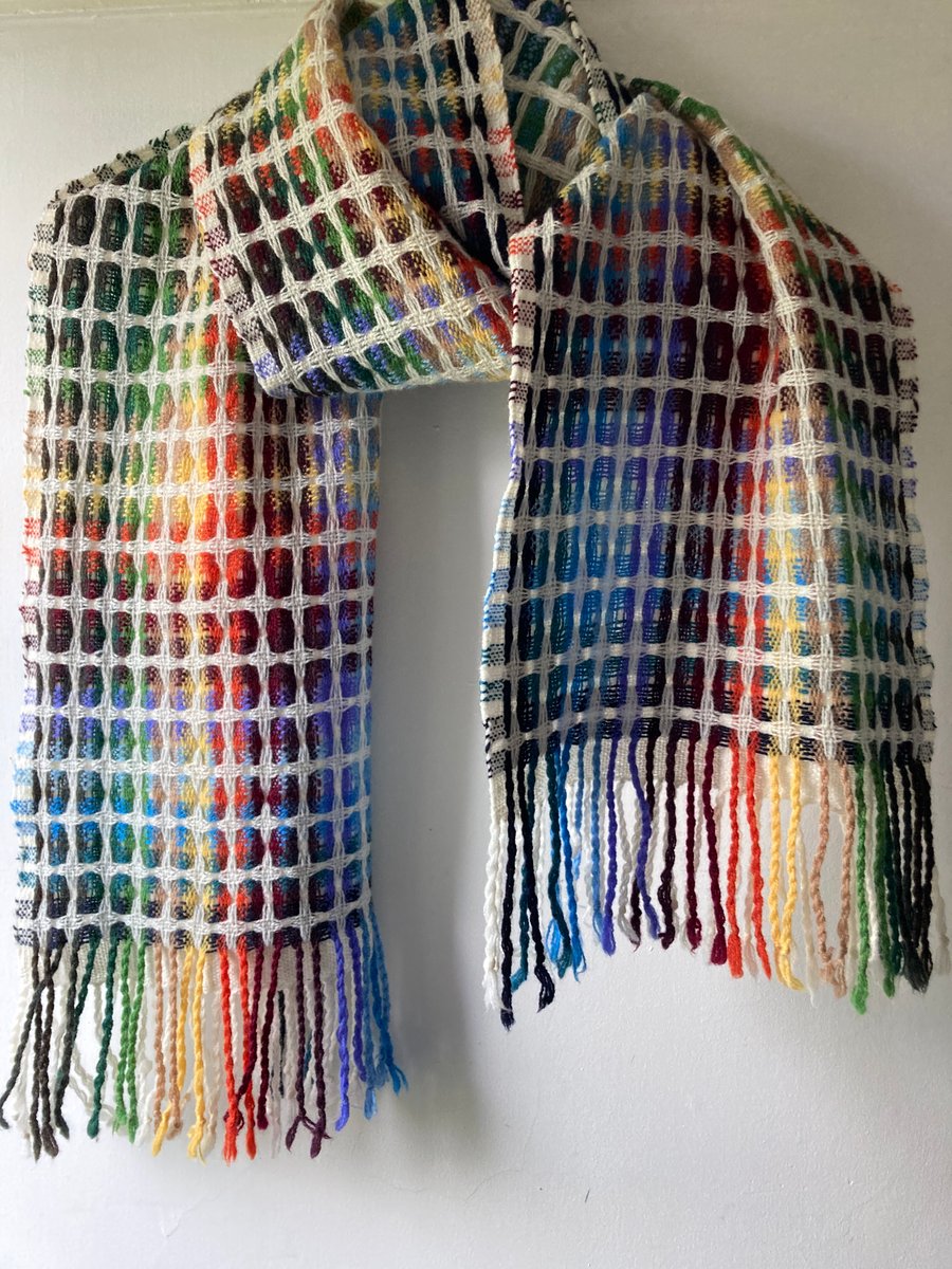 Staithes Spring Palette Handwoven Lambswool Scarf