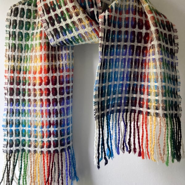 Staithes Spring Palette Handwoven Lambswool Scarf