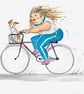 Bicycle, Doggy and me, original watercolour painting - Image 1