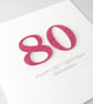 Perfectly Imperfect SALE - 50% off - Half Price handmade 80th birthday card  - Image 1