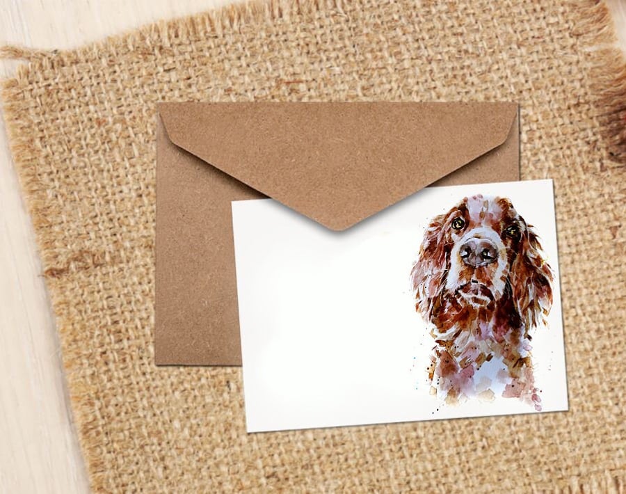 Red Setter II GreetingNote Card.Red Setter cards,Red Setter note cards, Irish Se