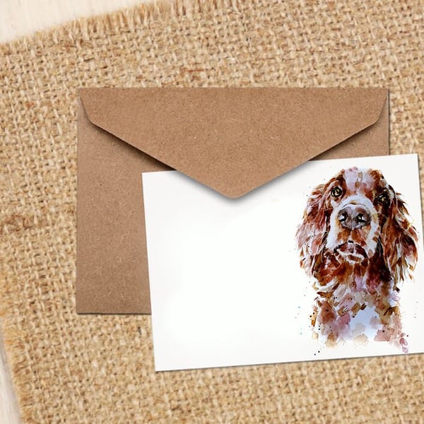 Red Setter II GreetingNote Card.Red Setter cards,Red Setter note cards, Irish Se