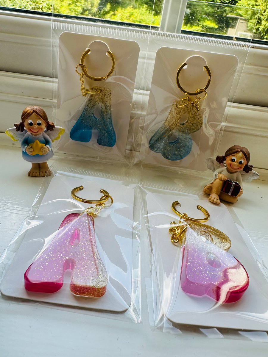 Resin Alphabet Keyrings (A-Z) Raspberry and Lemon