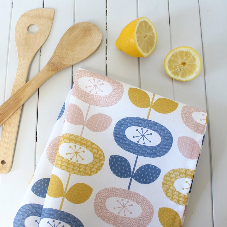 Bloom Flower Multi Pattern Tea Towel - Perfectly Imperfect