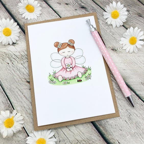 Spring Fairy Card - Blank Card - Fairy Birthday Card - Any Occasion - Cute Card