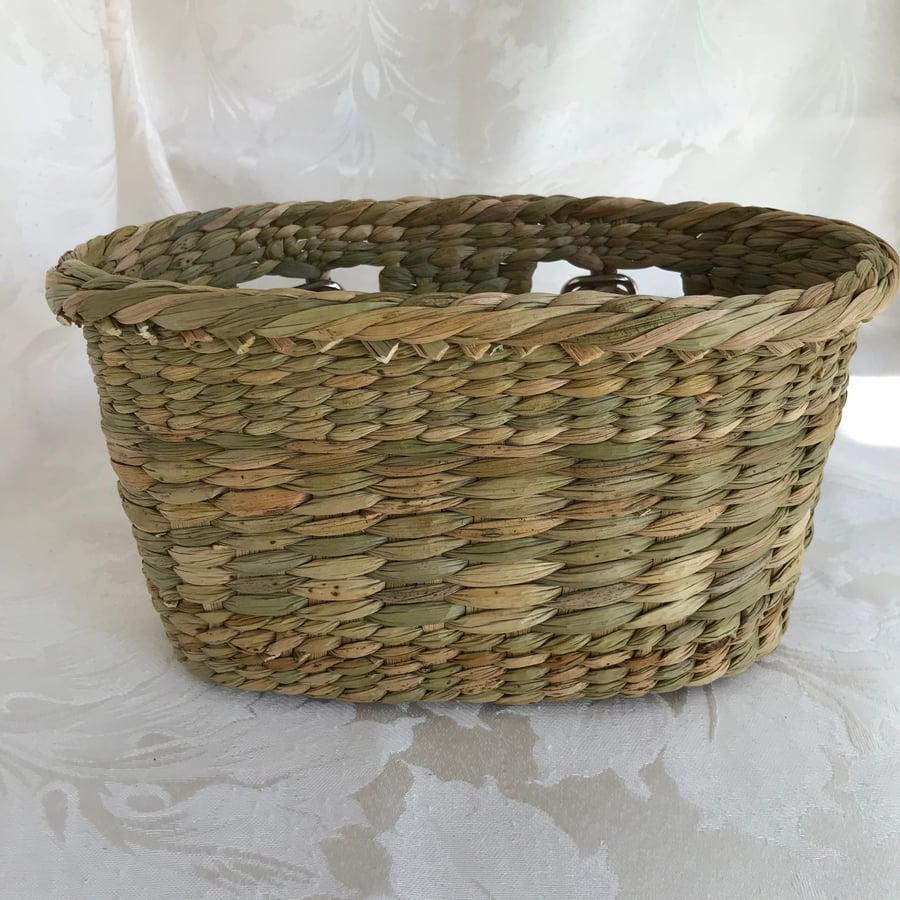 Rush Foraging Basket - Handmade in Cornwall from Somerset Rush - 681