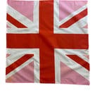 23" x 23" 59 x 59 cm Union Jack Pink & Red Flag Bandana Head Scarf Neck Tie