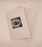 A6 Card & Envelope, Vampire Fangs linocut, hand printed