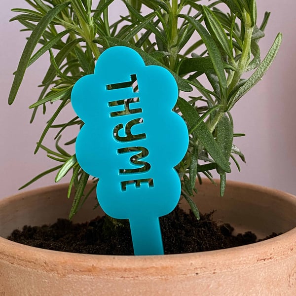 Thyme herb marker, plant lover gift for gardeners, plant stake, plant mum gifts