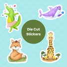 Vinyl Stickers Cute Animals - Watercolour Art, waterproof single stickers
