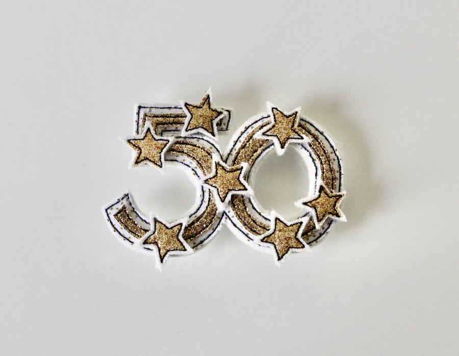 Special Order for AM - 'Fifty' - Handmade Brooch