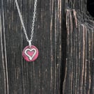 Copper and Silver Heart Necklace