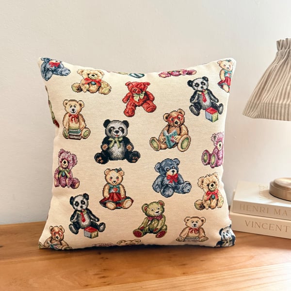 Teddy Bear Tapestry Cushion Cover 14"