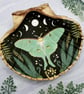 Luna Moth Trinket Dish - Cottagecore butterfly trinket - Seashell right dish