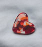 Fused Glass Pocket Heart - Deep red and coral - Image 1