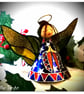 Large: Blue Tin Angel Christmas tree topper - Image 3