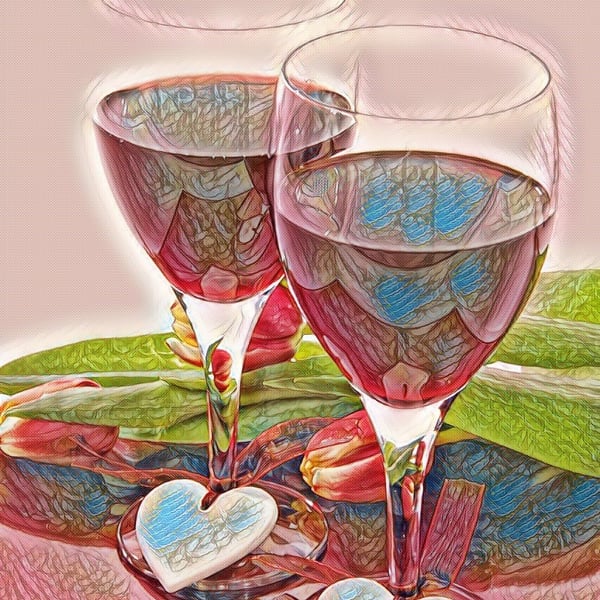 Happy Anniversary Love Wine Card A5