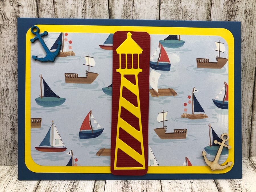 nautical lighthouse card 