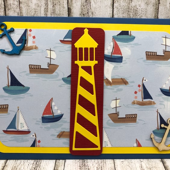 nautical lighthouse card 